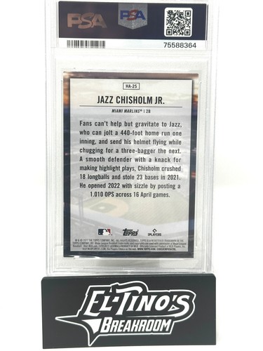 Jazz Chisholm JR 2022 Topps Heimfeldvorteil #HA-25 PSA 9 MARLINS - Bild 2 von 2