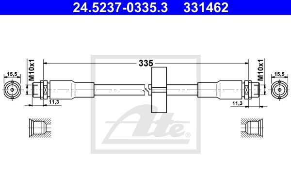 Flexible de frein Audi Allroad C5 2.5 TDI pour restauration du système hydraulique arrière