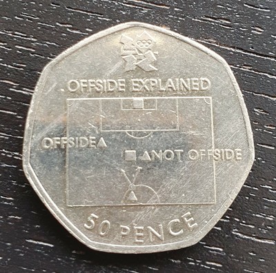 Olympic 50p football offside rule fifty pence 2011 | eBay