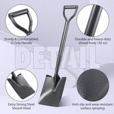 29 Inch Long Premium Carbon Steel Shovel for Digging with D Handle Garden Spade