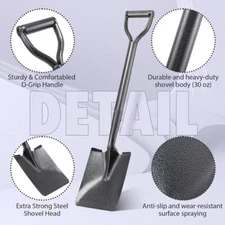 29 Inch Long Premium Carbon Steel Shovel for Digging with D Handle Garden Spade