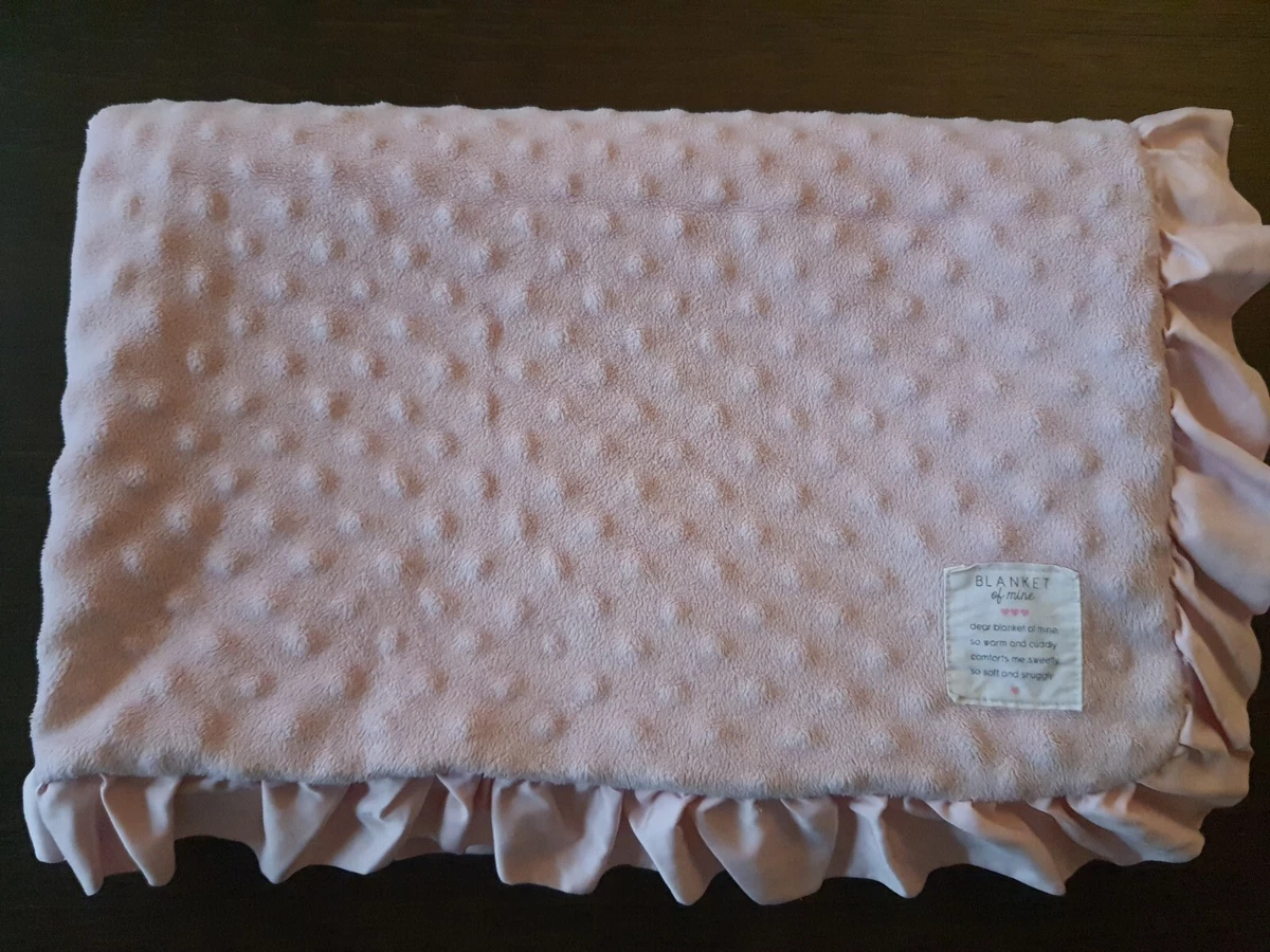 Carter s Child Blanket of Mine Pink Minky Dot Baby Blanket Ruffle Satin Trim 40