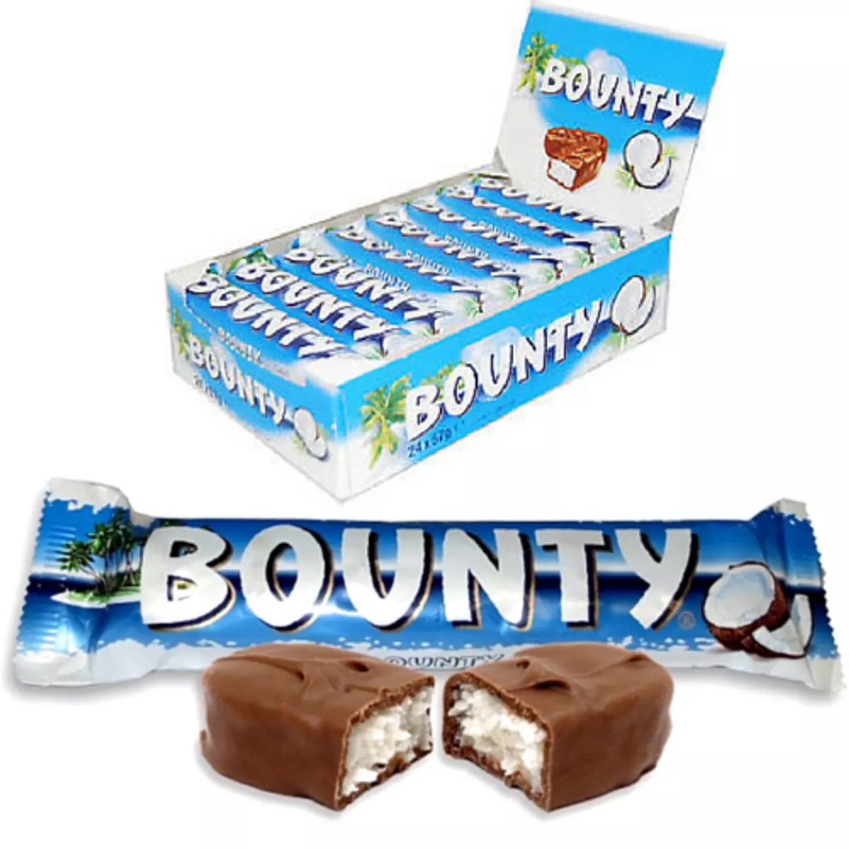 BOUNTY Coconut Chocolate Bars Box Sweets Treats Candy (pack of 24)