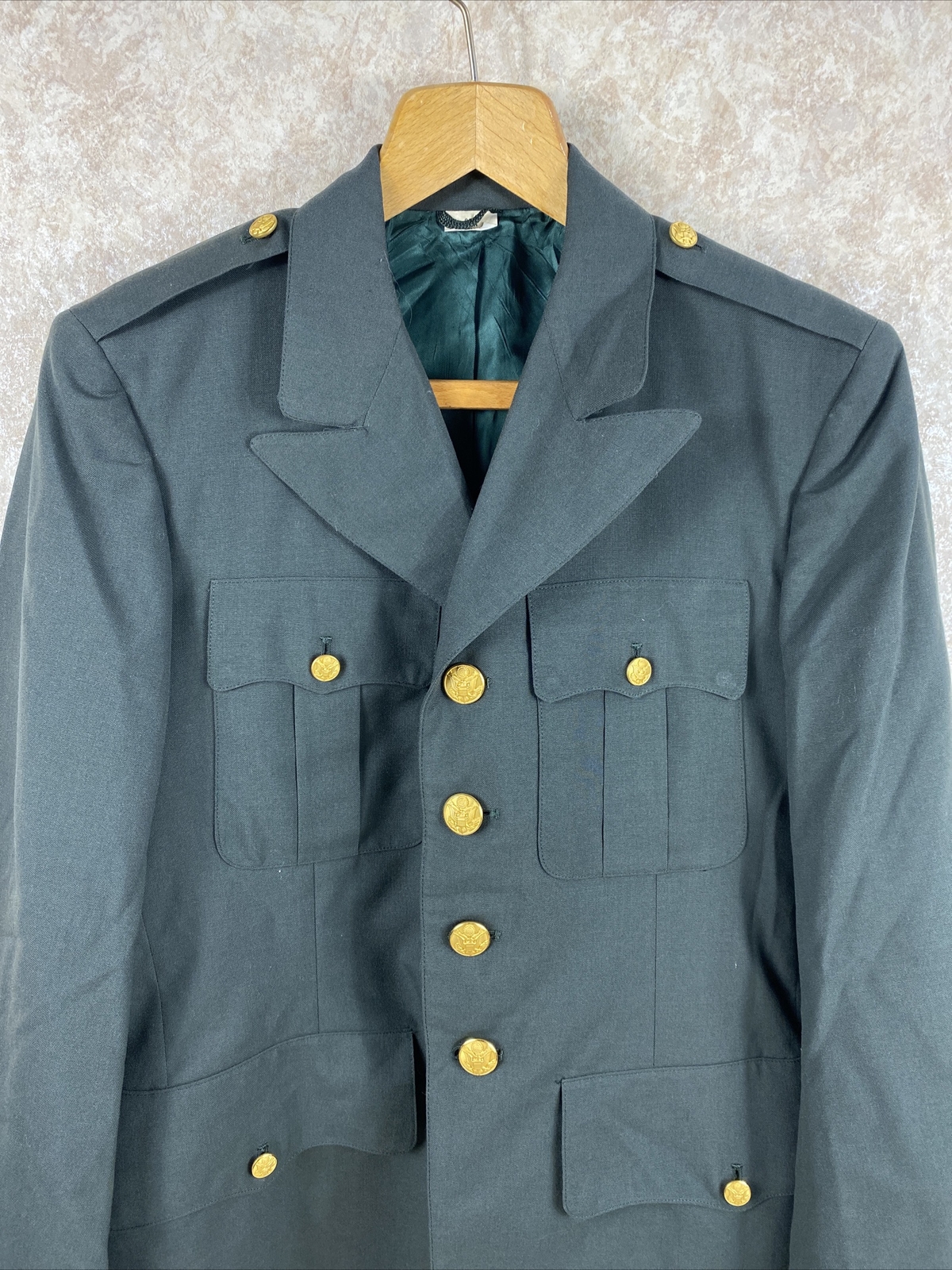 Vtg Men's Military 37R Army Green 4-Button Coat Uniform Jacket | eBay