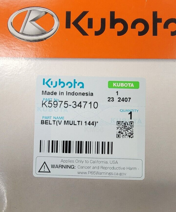 KUBOTA ZD1211 72INCH DECK BELT OEM K5975-34710 | eBay