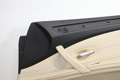 RIGHT PASSENGER FRONT DOOR PANEL CARD LEATHER CREAMBEIGE OEM BMW