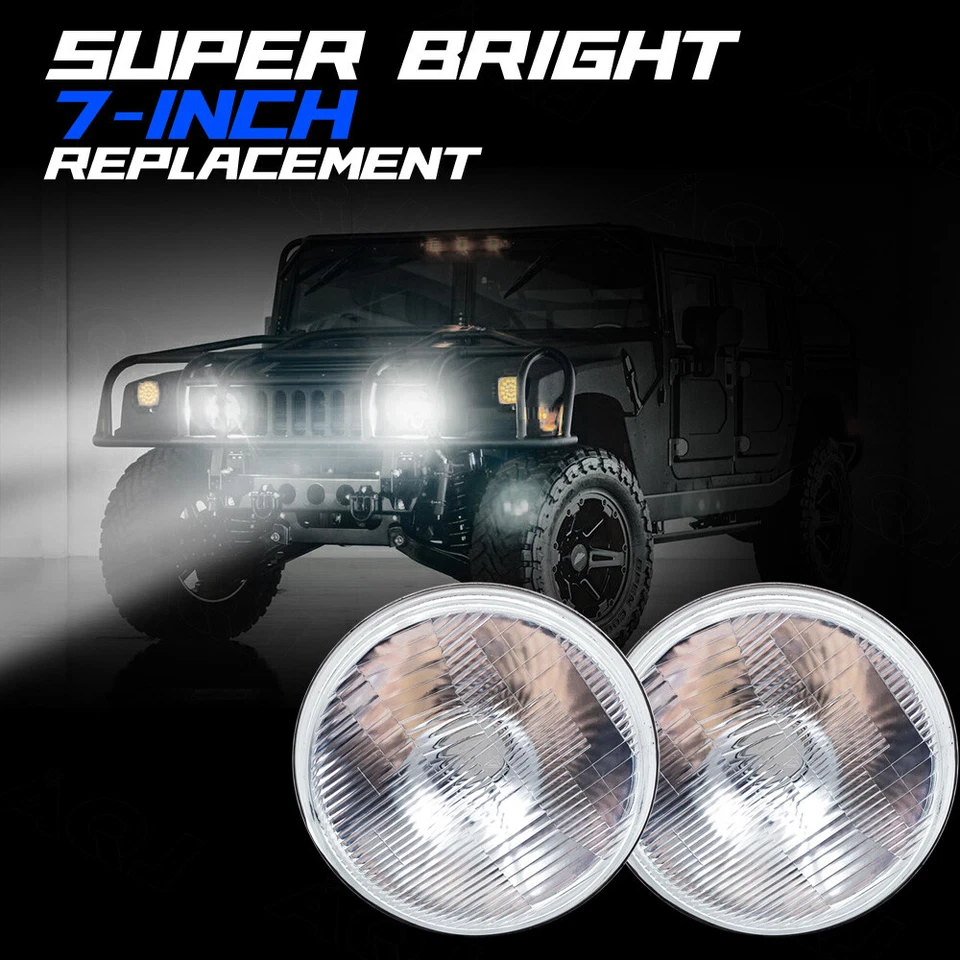 DOT Pair 7 Inch Round LED Headlights Hi-lo Sealed Beam For Mack R Series US - Imagem 3 de 4