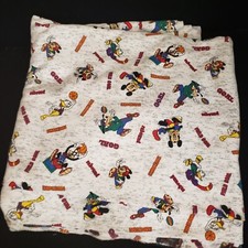 Vintage Peter Pan Fabrics Walt Disney Mickey Mouse Sports Goofy Donald 104 x 56"