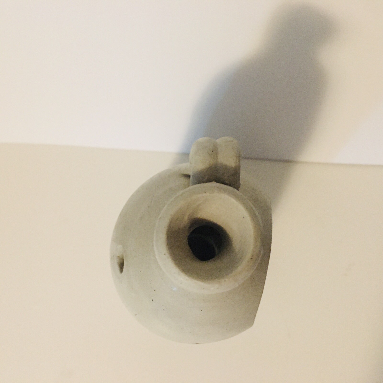 Williamsburg Pottery Candle Holder Blue & White Farmhouse Primative