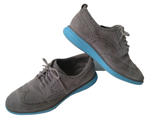 COLE HAAN GRANDEVOLUTION IRON STONE LEATHER BLUEFISH SOLE OXFORDS US 11 HOT