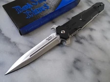 Dark Side Blades Assisted Open Stiletto Dagger Knife w Pocket Hook DS-A2008GY