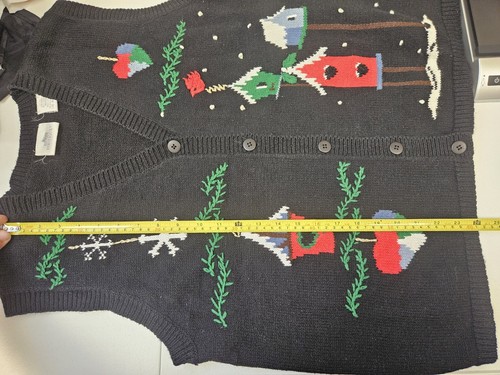 Chaleco Suéter Tejido Blair Boutique Mujer Talla L Negro Navidad - Imagen 7 de 7