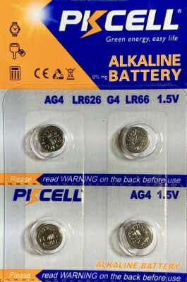 AG4 LR626 PKCELL Battery (4 piece)  LR66 377 377A 626 177 V377 US Seller  