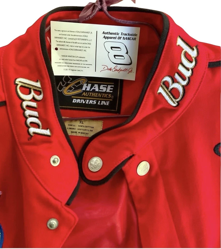 NUEVO CON ETIQUETAS DE COLECCIÓN Chaqueta de Carrera Nascar Earnhardt Jr Budweiser XL con Letrero Richard Petty Guantes Foto 2 de 4