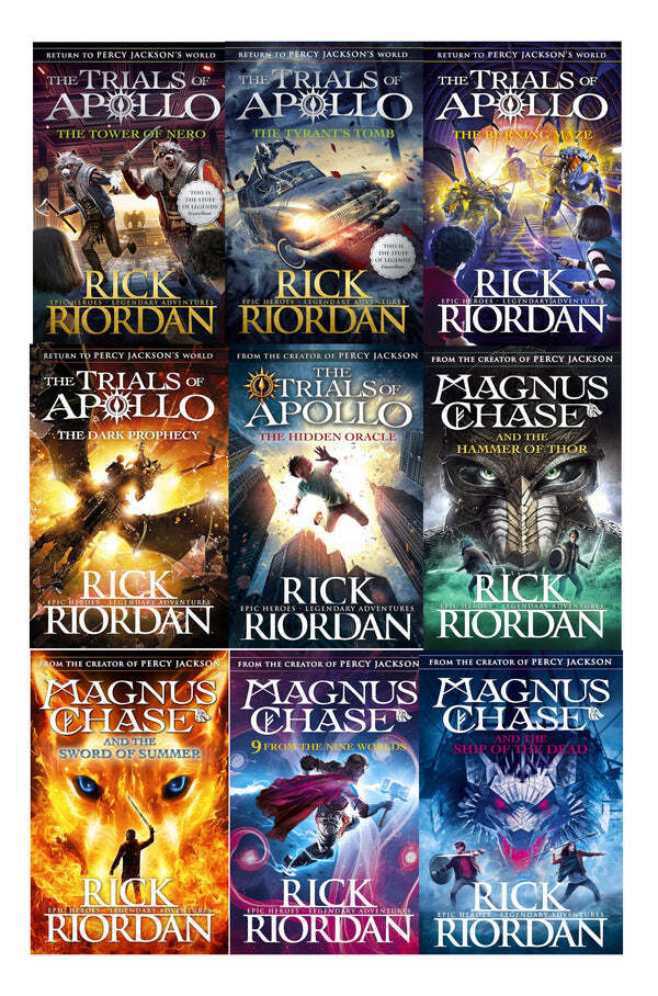 Trials of Apollo and Magnus Chase Series 9 Books Collection Set By Rick Riordan