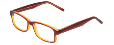Soho 1015 Unisex Rectangle Designer Reading Glasses in Auburn Brown & Amber 51mm