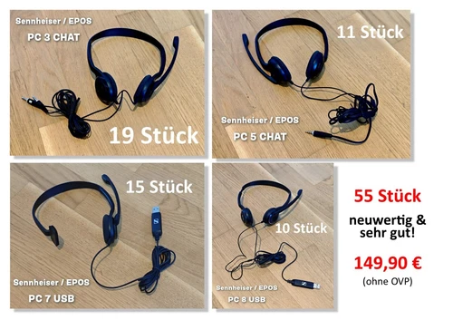 55 STÜCK Sennheiser / EPOS PC 3 5 7 8 CHAT HEADSETS +++ SEHR GUT / NEUWERTIG +++