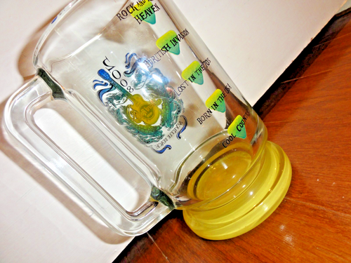 Vintage 2008 Hard Rock Park Myrtle Beach Bierkrug Stein - klar und gelb - Bild 5 von 13