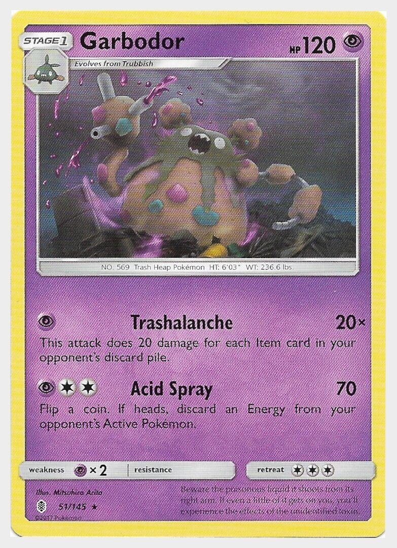 Garbodor 51/145 Rare SM Guardians Rising Pokemon Card NM-Mint