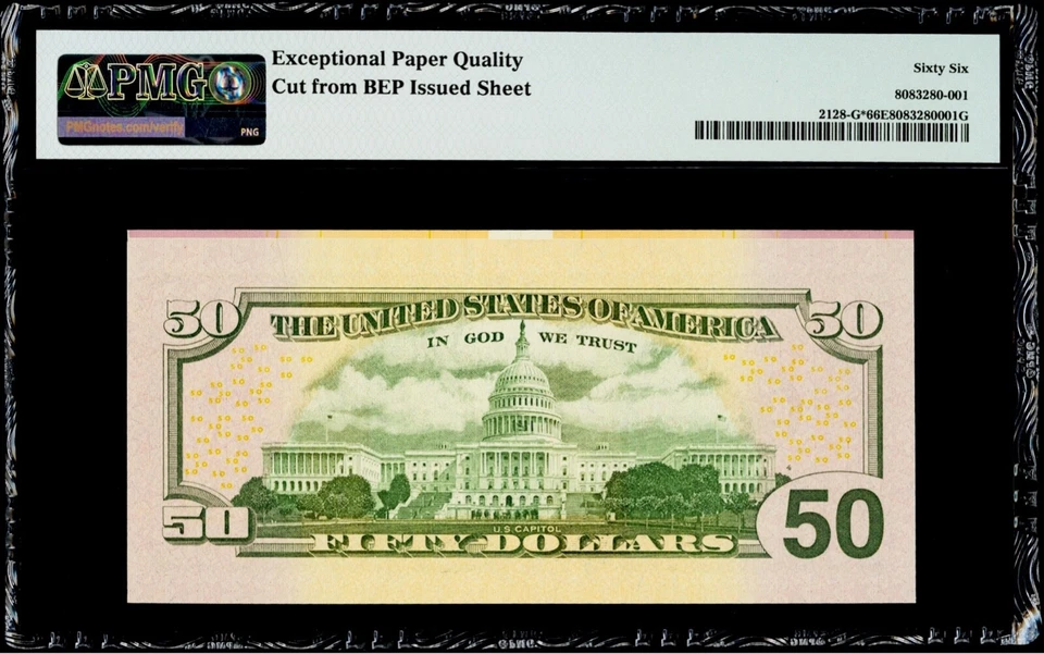 $50 2004 Federal Reserve * Star Note Chicago PMG 66 EPQ Gem Uncirculated - Image 2 of 3