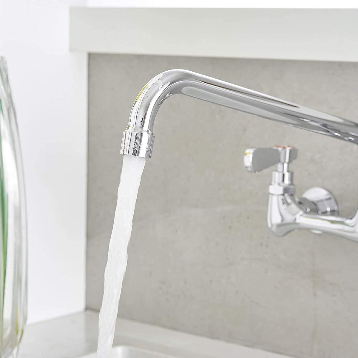 Wall Mounted Commercial Kitchen Faucet 8 Center 2 Handle Restaurant Mixer Tap | UK Wall Mounted Commercial Kitchen Faucet 8 Center 2 Handle Restaurant Mixer Tap | UK