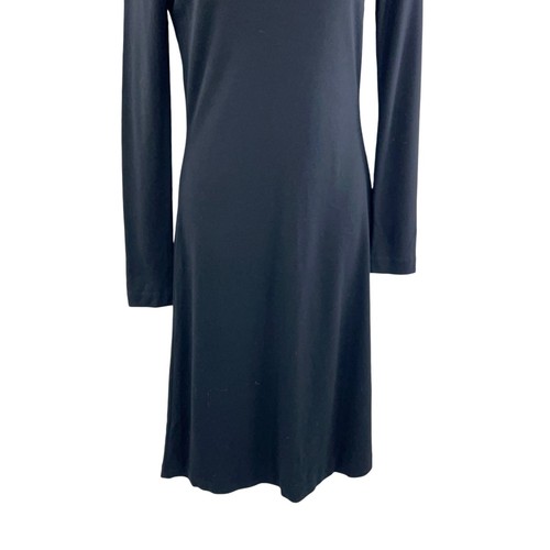 MaxMara Italy Midi Dress Women's Size 38 Black Wool Viscose Long Sleeve Mock - Picture 4 of 13