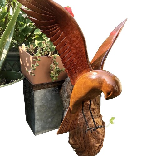 Vintage Holz handgeschnitzt Holz Adler OOAK Statue Figur selten Wandbehang USA Kunst