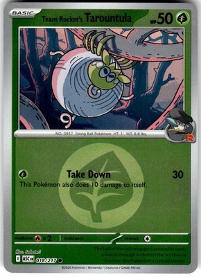 Team Rocket's Tarountula Energy Symbol Reverse Holo 018/217 NM Pokemon Fast Ship