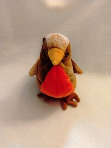 Vintage 1998 Ty Beanie Baby Early The Robin Plush Toy Stuffed Animal Bird Red