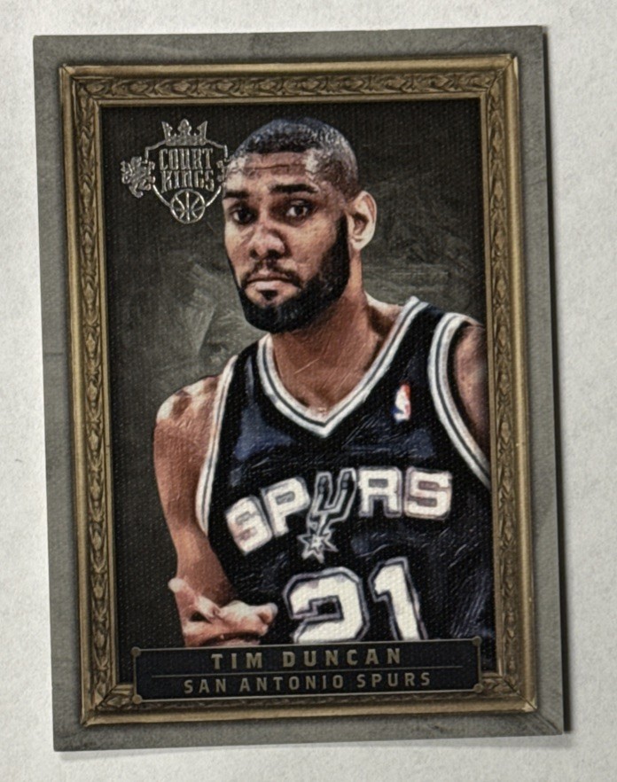 Tim Duncan #18 Basketball Cards 2013 Panini Court Kings Portraits trading card — raw and PSA graded price guide