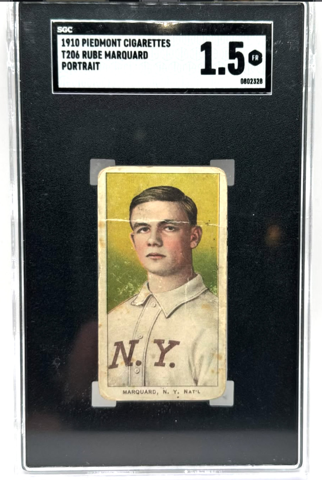 1910 T206 Rube Marquard Portrait Piedmont Series 350 SGC 1.5