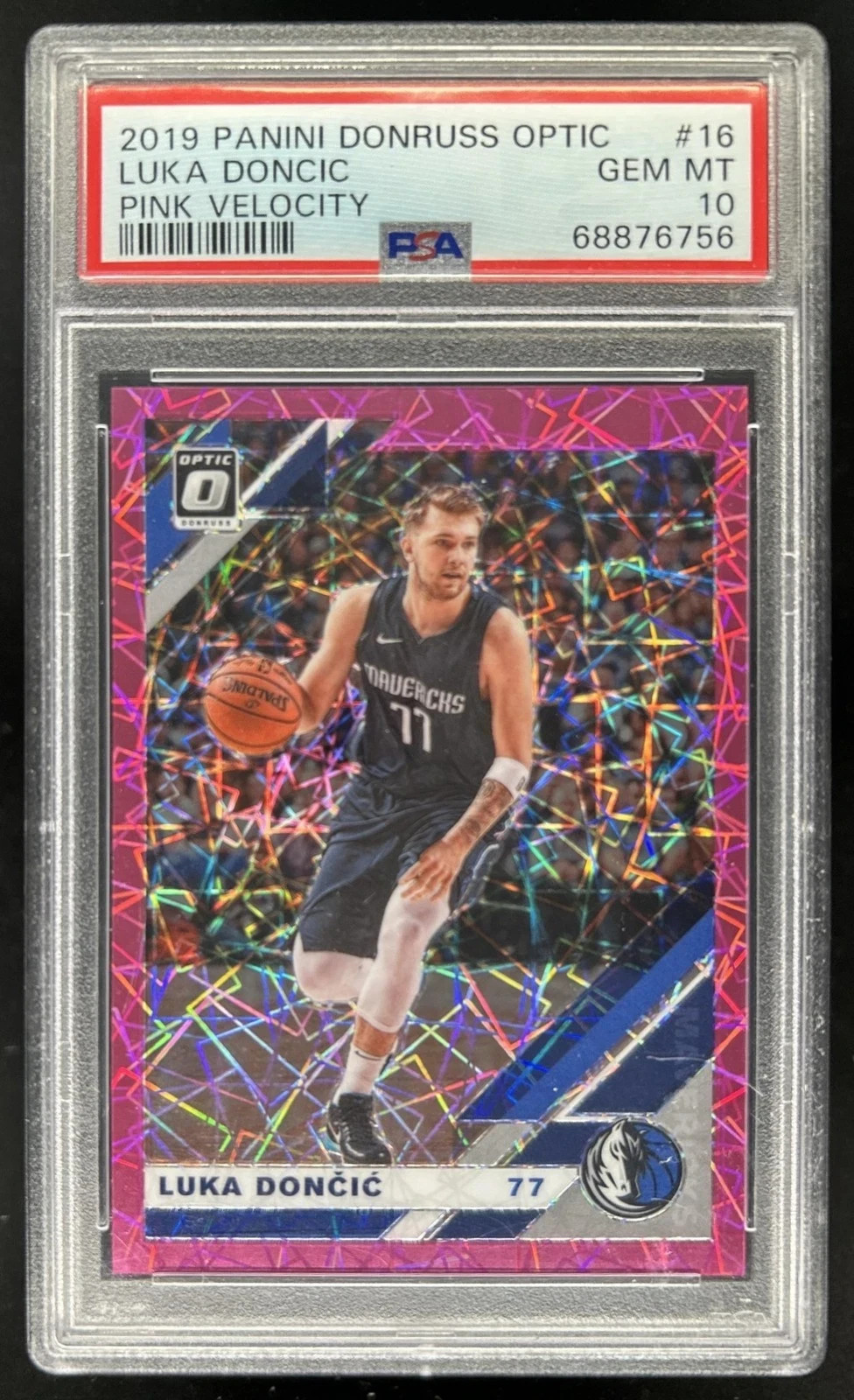 2019 Panini Donruss Optic LUKA DONCIC 16 PINK VELOCITY Prizm /79 PSA 10 2ND YEAR