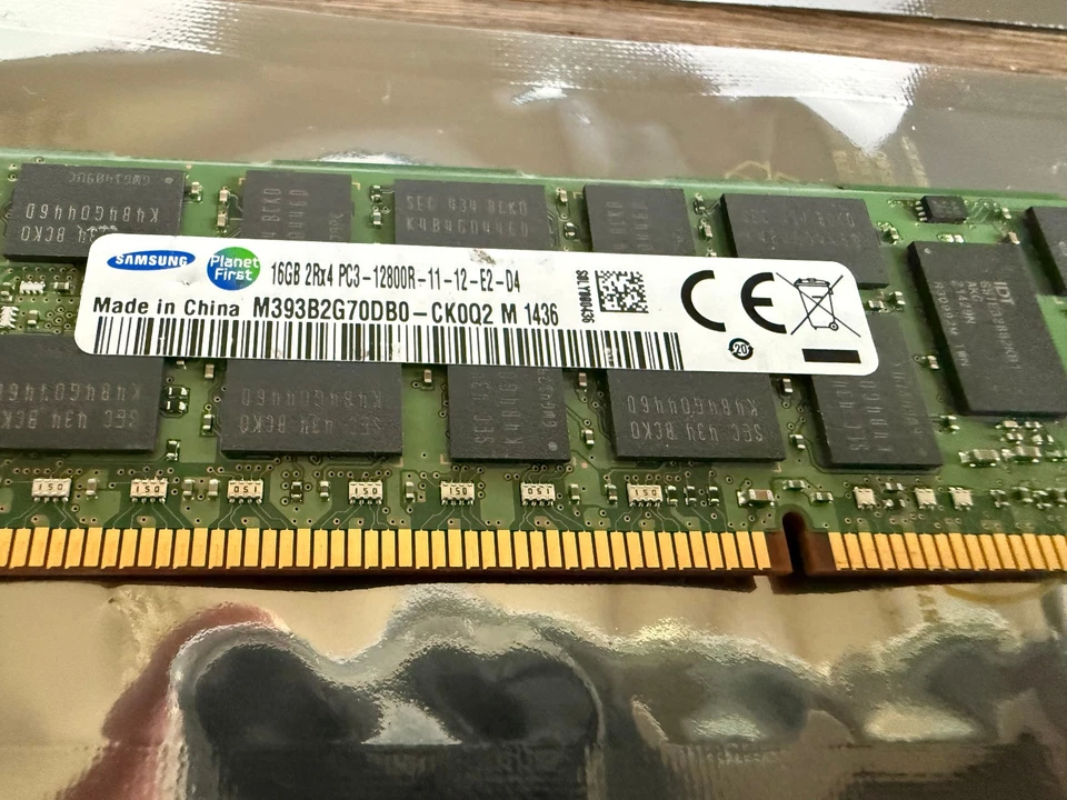 32gb (2x 16gb) Samsung DDR3 PC3-12800R ECC REG Server RAM (M393B2G70DB0-CK0) #1 - Image 2 of 3