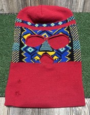 Vintage Knit Full Face Ski Mask Balaclava Two Face 70s Size XL