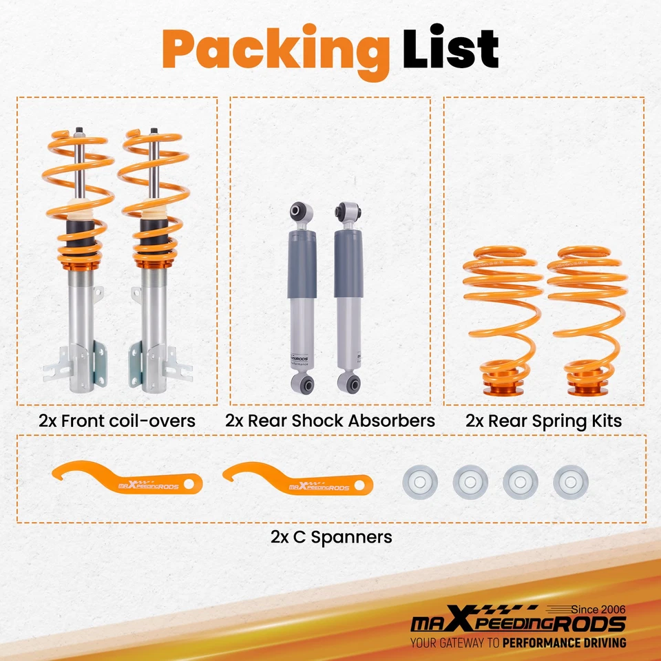 Doppio Tubo Coilover per Opel Astra H Mk5 2004-2010 Molla e Ammortizzatore - Immagine 3 di 4