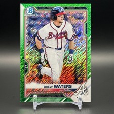 Drew Waters 2021 Bowman Chrome Prospects Green Shimmer Refractor #BCP-160 #/99