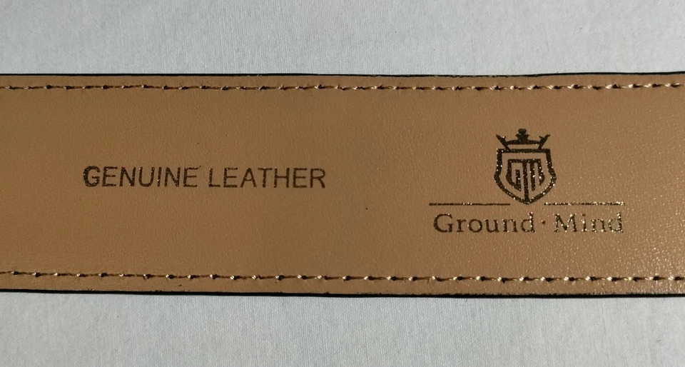 Cinturón Ground Mind Para Hombre Azul Marino Gamuza Cuero Genuino Talla 32 Hebilla Plateada Foto 4 de 4