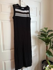 NWT 525 American Cotton Crochet Maxi Dress Black  SizeXS-XL Beach Resort Coastal