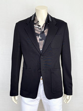 Givenchy Paris Men s Deconstructed Black Knit Blazer with Logo Collar Sz. IT48