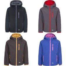 Trespass Kids Kian Outdoor Warm Winter Hooded Lightweight Softshell Jacket Coat