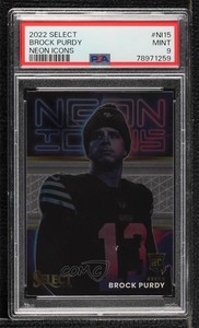 2022 Panini Select Neon Icons Brock Purdy #NI-15 PSA 9 MINT Rookie RC