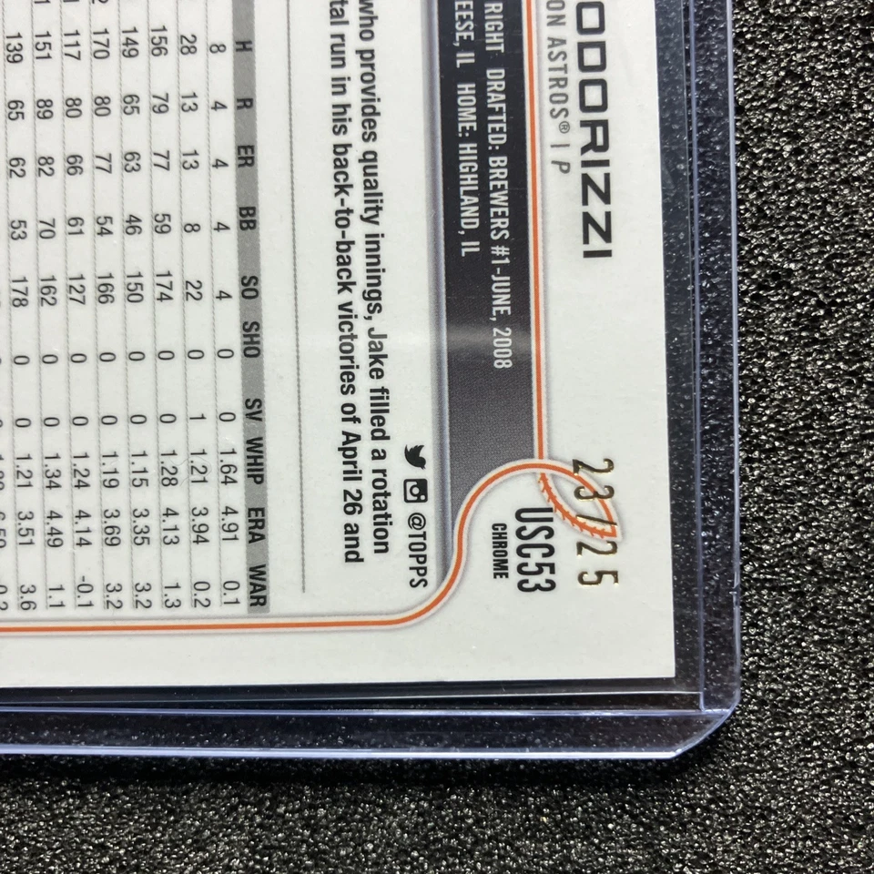 2022 Topps Chrome Update - Jake Odorizzi #USC53 Red Refractor 23/25 - Image 3 of 3