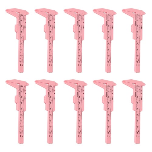 10pcs 80mm Eyebrow Measuring Ruler Pink Eyebrow Tattoo Double Scale Vernier NAU - Picture 17 of 24
