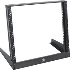 10U Desktop Rack for Audio  Network Devices 19 Inch 2 Post Open Frame Shelf wit
