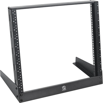 10U Desktop Rack for Audio & Network Devices 19 Inch 2 Post Open Frame Shelf wit
