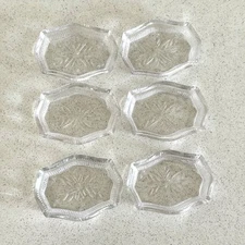 Vintage Lot of 6 Open Salt Cellars Dishes Dip Clear Pressed Glass