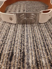 Rare White Leather Under Armour Adjustable Belt