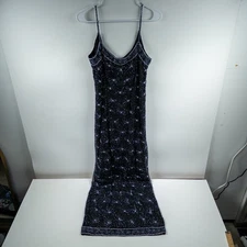 Papell Boutique Evening Womens 12 Black Beaded Silk Slip Gown Formal Dress