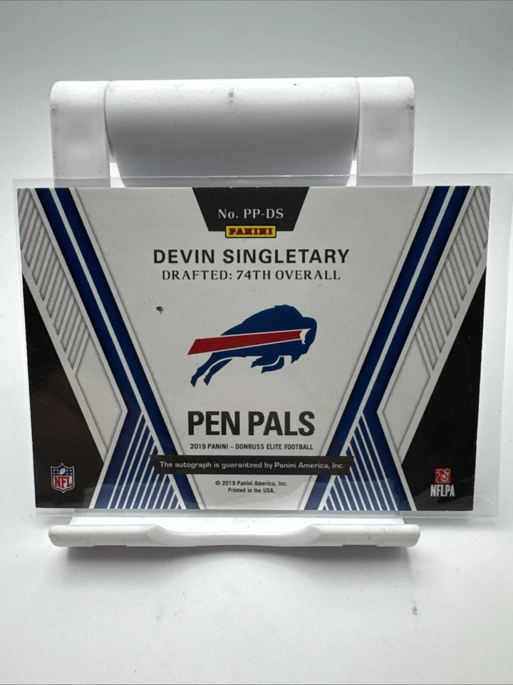 2019 Donruss Elite #PP-DS Devin Singletary Pen Pals Gold Ink - Image 4 of 4