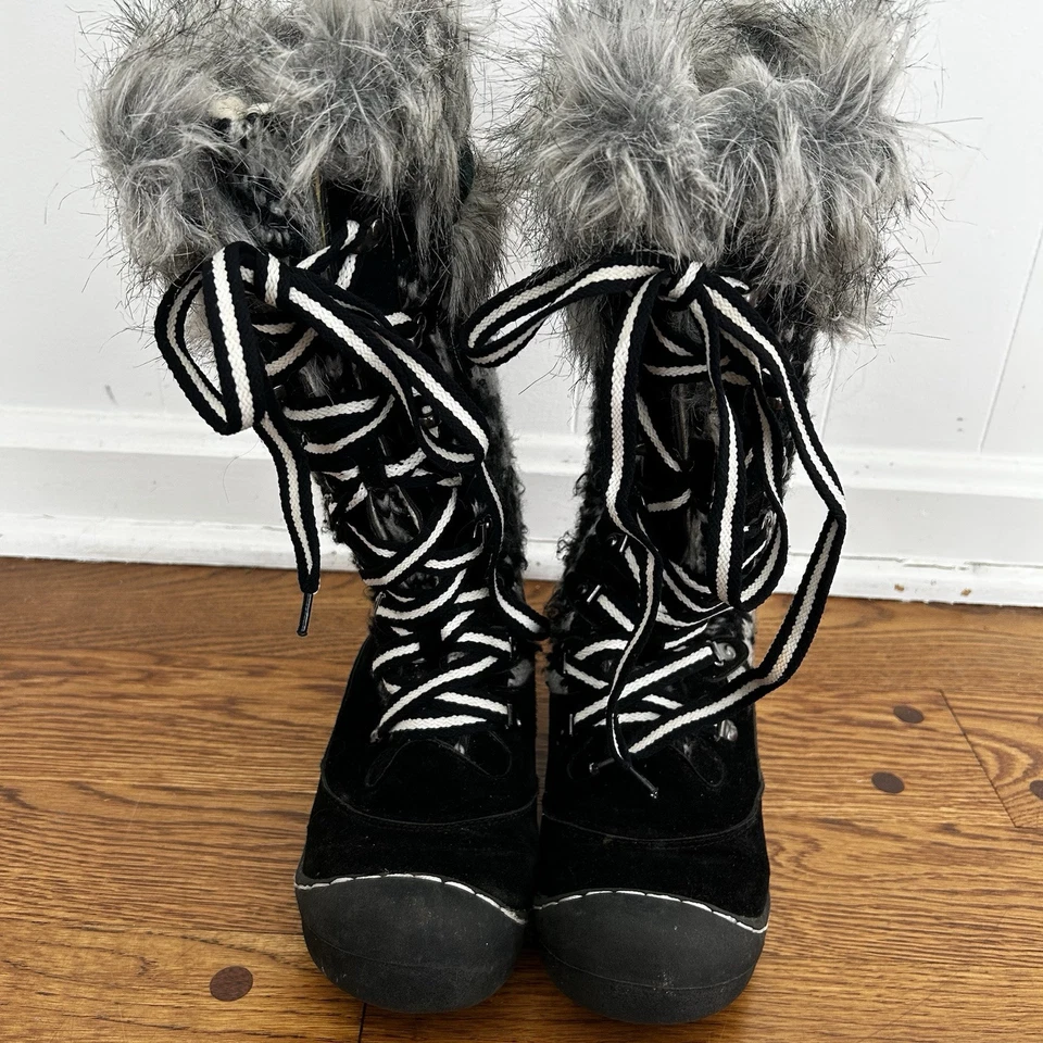 MUK LUKS Suéter Feminino de Pele Alta BOTAS 6 Preto Floco de Neve Neve Ilha Nórdica Fair - Imagem 4 de 4